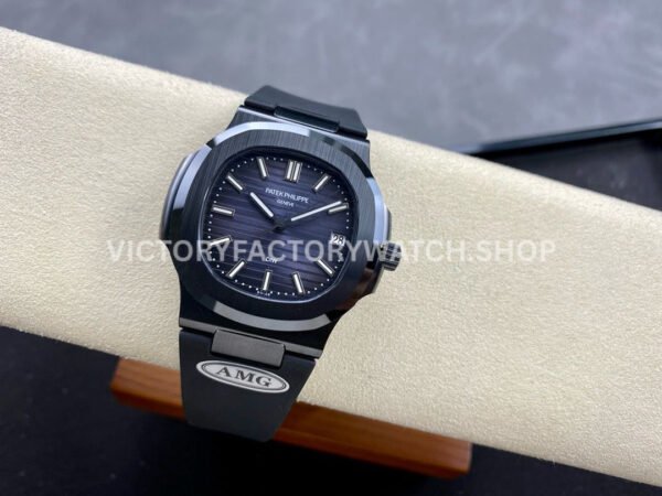 AMG Factory Customer Made Patek Philippe Nautilus PP5711 40mm Ceramics Black Rubber Strap Grey Dial