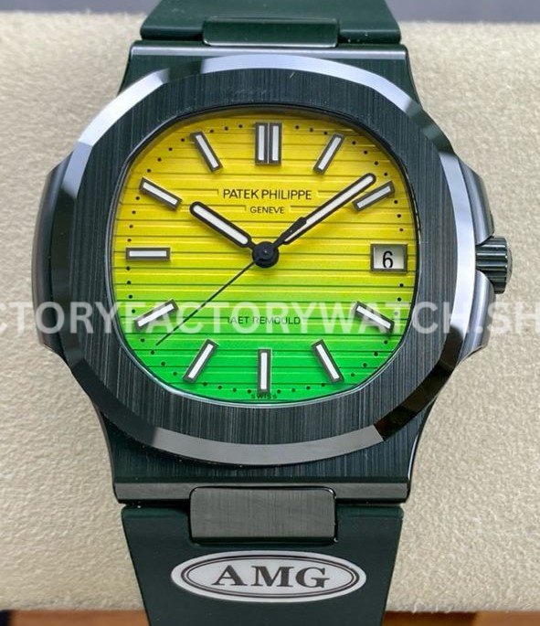 AMG PP5711 ceramic Nautilus yellow green dial 40mm