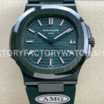 AMG Factory Customer Made Patek Philippe Nautilus PP5711 40mm Ceramics Dark Green Rubber (6) AMG PP5711 dark green dial ceramic Patek Nautilus