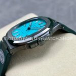 AMG Factory Customer Made Patek Philippe Nautilus PP5711 40mm Ceramics Dark Green Rubber Strap Sky Blue Dial