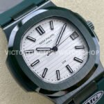 AMG Factory Customer Made Patek Philippe Nautilus PP5711 40mm Ceramics Dark Green Rubber Strap White Dial