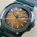 AMG Factory Customer Made Patek Philippe Nautilus PP5711 40mm Ceramics Dark Green Rubber Strap Brown Dial