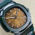 AMG Factory Customer Made Patek Philippe Nautilus PP5711 40mm Ceramics Dark Green Rubber Strap Brown Dial