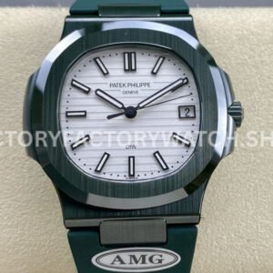 AMG PP5711 white dial ceramic Nautilus green strap