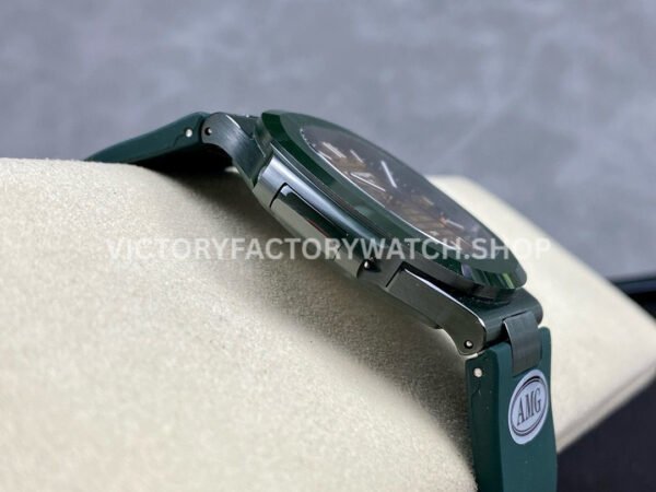 AMG Factory Customer Made Patek Philippe Nautilus PP5711 40mm Ceramics Dark Green Rubber Strap Brown Dial