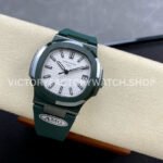 AMG Factory Customer Made Patek Philippe Nautilus PP5711 40mm Ceramics Dark Green Rubber Strap White Dial