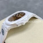 AMG Factory Customer Made Patek Philippe Nautilus PP5711 40mm Ceramics White Rubber Strap Brown Dial