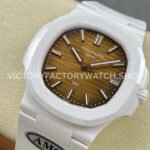 AMG Factory Customer Made Patek Philippe Nautilus PP5711 40mm Ceramics White Rubber Strap Brown Dial