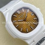 AMG Factory Customer Made Patek Philippe Nautilus PP5711 40mm Ceramics White Rubber Strap Brown Dial
