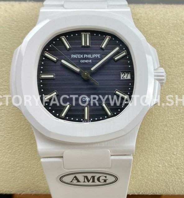 AMG PP5711 grey dial white ceramic rubber strap
