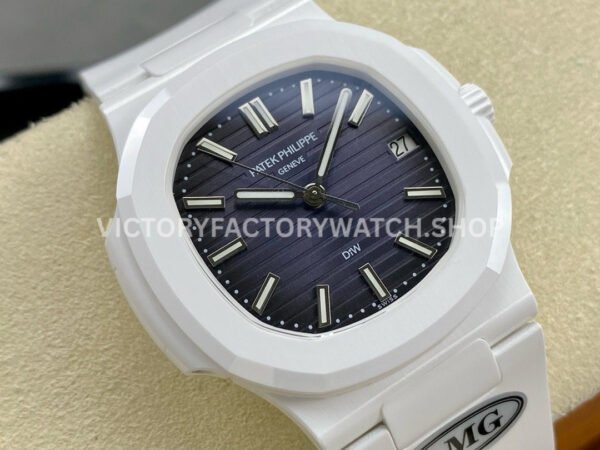 AMG Factory Customer Made Patek Philippe Nautilus PP5711 40mm Ceramics White Rubber Strap Grey Dial