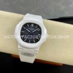 AMG Factory Customer Made Patek Philippe Nautilus PP5711 40mm Ceramics White Rubber Strap Grey Dial