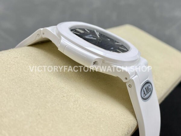 AMG Factory Customer Made Patek Philippe Nautilus PP5711 40mm Ceramics White Rubber Strap Grey Dial