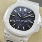AMG Factory Customer Made Patek Philippe Nautilus PP5711 40mm Ceramics White Rubber Strap Grey Dial