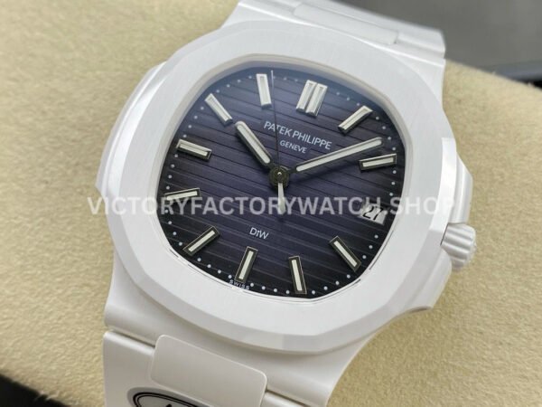 AMG Factory Customer Made Patek Philippe Nautilus PP5711 40mm Ceramics White Rubber Strap Grey Dial