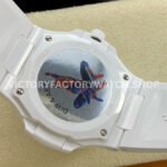 AMG Factory Customer Made Patek Philippe Nautilus PP5711 40mm Ceramics White Rubber Strap Pink Blue Dial