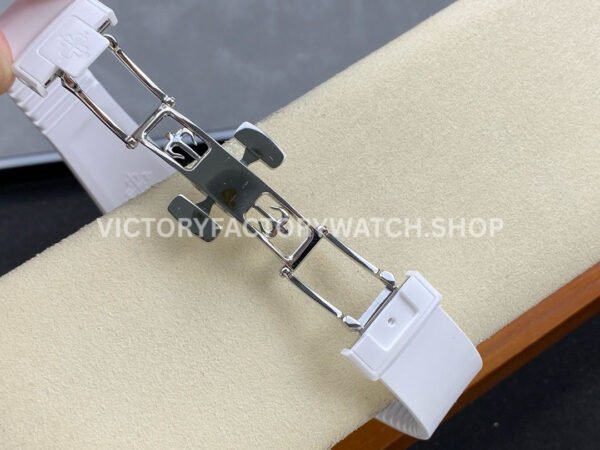 AMG Factory Customer Made Patek Philippe Nautilus PP5711 40mm Ceramics White Rubber Strap Pink Blue Dial