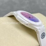 AMG Factory Customer Made Patek Philippe Nautilus PP5711 40mm Ceramics White Rubber Strap Pink Blue Dial