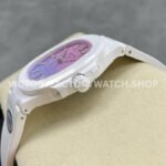 AMG Factory Customer Made Patek Philippe Nautilus PP5711 40mm Ceramics White Rubber Strap Pink Blue Dial