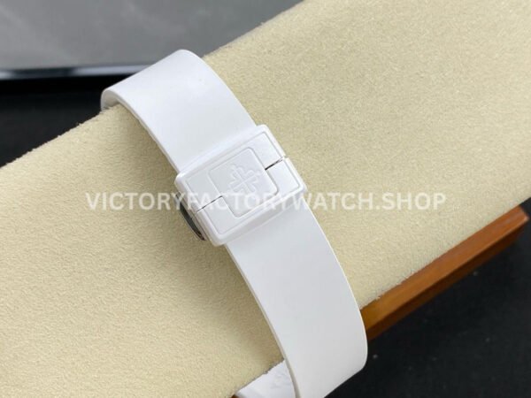 AMG Factory Customer Made Patek Philippe Nautilus PP5711 40mm Ceramics White Rubber Strap Pink Blue Dial