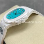 AMG Factory Customer Made Patek Philippe Nautilus PP5711 40mm Ceramics White Rubber Strap Sky Blue Dial