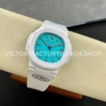 AMG Factory Customer Made Patek Philippe Nautilus PP5711 40mm Ceramics White Rubber Strap Sky Blue Dial