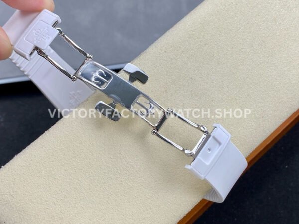 AMG Factory Customer Made Patek Philippe Nautilus PP5711 40mm Ceramics White Rubber Strap White Dial