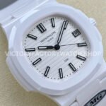 AMG Factory Customer Made Patek Philippe Nautilus PP5711 40mm Ceramics White Rubber Strap White Dial