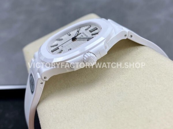 AMG Factory Customer Made Patek Philippe Nautilus PP5711 40mm Ceramics White Rubber Strap White Dial