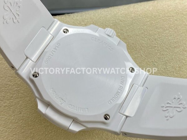 AMG Factory Customer Made Patek Philippe Nautilus PP5711 40mm Ceramics White Rubber Strap White Dial
