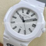 AMG Factory Customer Made Patek Philippe Nautilus PP5711 40mm Ceramics White Rubber Strap White Dial