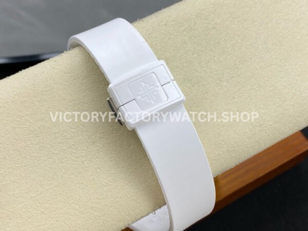 AMG Factory Customer Made Patek Philippe Nautilus PP5711 40mm Ceramics White Rubber Strap Yellow Green Dial