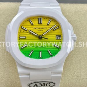 AMG PP5711 white ceramic yellow green dial Nautilus