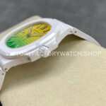 AMG Factory Customer Made Patek Philippe Nautilus PP5711 40mm Ceramics White Rubber Strap Yellow Green Dial