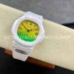 AMG Factory Customer Made Patek Philippe Nautilus PP5711 40mm Ceramics White Rubber Strap Yellow Green Dial