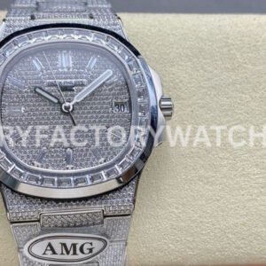 AMG PP5711 full baguette diamond silver dial