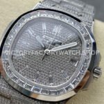 AMG Factory Patek Philippe Nautilus PP5711 40mm Baguette Diamond Bezel White Gold Diamond Baguette Diamond Silver Dial