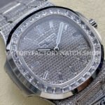 AMG Factory Patek Philippe Nautilus PP5711 40mm Baguette Diamond Bezel White Gold Diamond Baguette Diamond Silver Dial