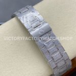 AMG Factory Patek Philippe Nautilus PP5711 40mm Baguette Diamond Bezel White Gold Diamond Diamond Silver Dial