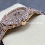 AMG Factory Patek Philippe Nautilus PP5711 40mm Diamond Bezel Rose Gold Diamond Baguette Diamond Silver Dial
