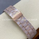 AMG Factory Patek Philippe Nautilus PP5711 40mm Diamond Bezel Rose Gold Diamond Baguette Diamond Silver Dial