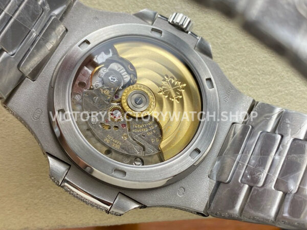 AMG Factory Patek Philippe Nautilus PP5711 40mm Diamond Bezel White GoldDiamond 6 (3) AMG Factory Patek Philippe Nautilus PP5711 40mm Diamond Bezel White Gold Diamond 6 9 12 Baguette Diamond Silver Dial