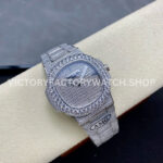 AMG Factory Patek Philippe Nautilus PP5711 40mm Diamond Bezel White GoldDiamond 6 (5) AMG Factory Patek Philippe Nautilus PP5711 40mm Diamond Bezel White Gold Diamond 6 9 12 Baguette Diamond Silver Dial