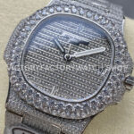 AMG Factory Patek Philippe Nautilus PP5711 40mm Diamond Bezel White GoldDiamond 6 (8) AMG Factory Patek Philippe Nautilus PP5711 40mm Diamond Bezel White Gold Diamond 6 9 12 Baguette Diamond Silver Dial