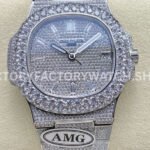 AMG PP5711 diamond baguette bezel silver dial