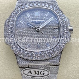 AMG PP5711 diamond baguette bezel silver dial