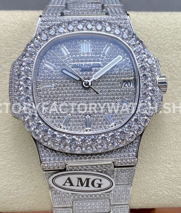 AMG PP5711 diamond baguette bezel silver dial