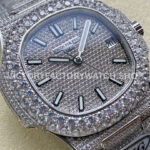 AMG Factory Patek Philippe Nautilus PP5711 40mm Diamond Bezel White GoldDiamond, Diamond Silver D (5) AMG Factory Patek Philippe Nautilus PP5711 40mm Diamond Bezel White Gold Diamond Diamond Silver Dial