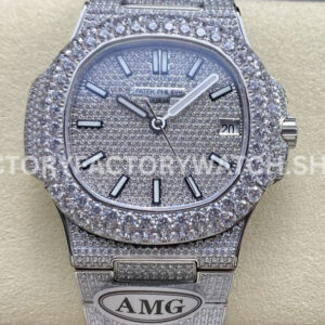 AMG PP5711 diamond bezel white gold silver dial