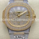 AMG PP5711 half yellow gold diamond gold dial